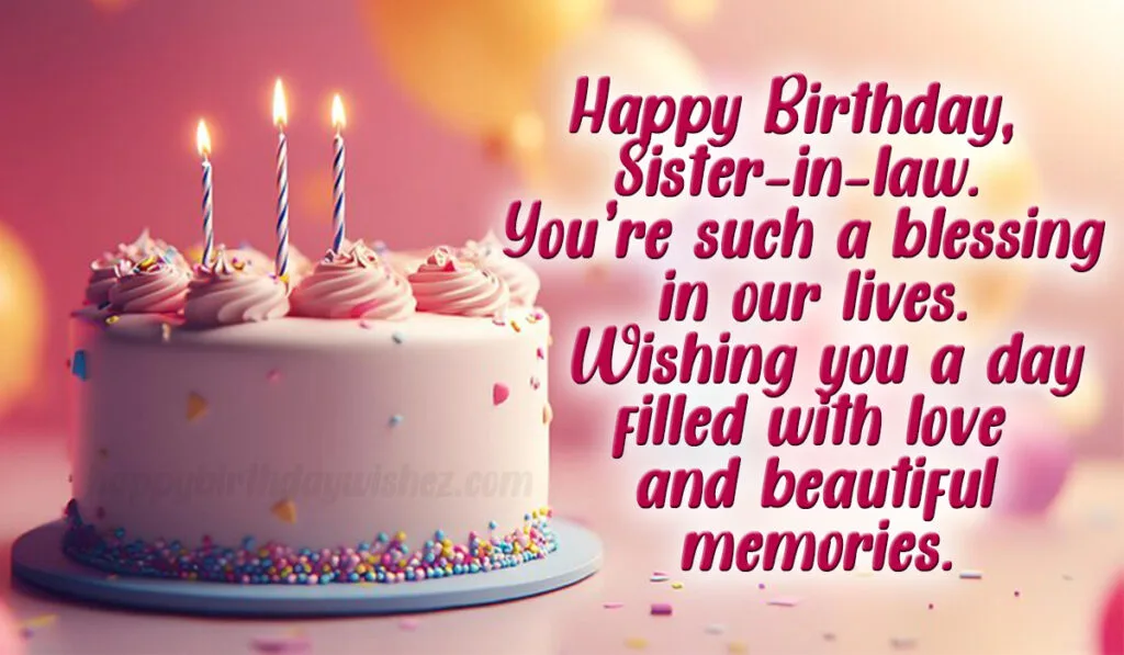 happy bday sister in law