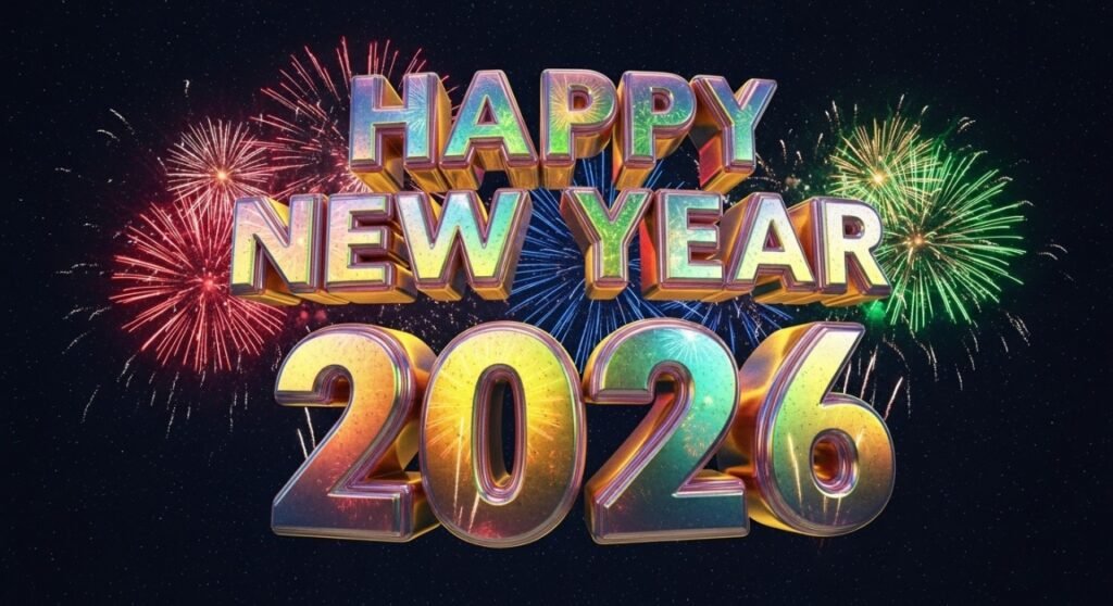 colorful happy newyera 2026 image