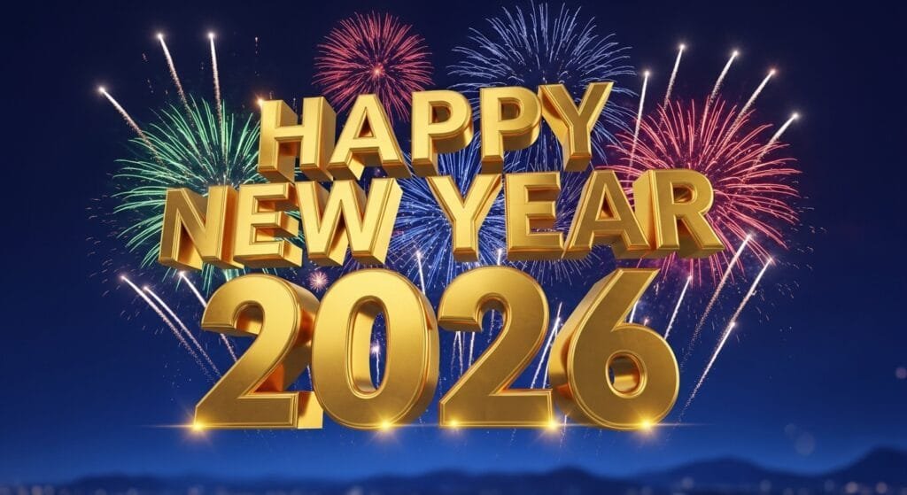 happy new year 3d image
