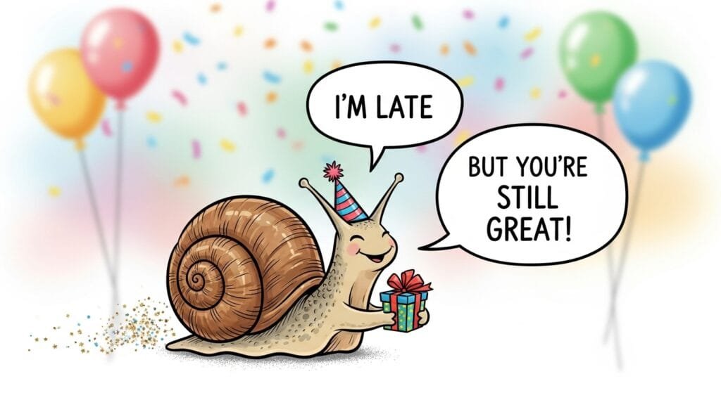 late birthday wishes