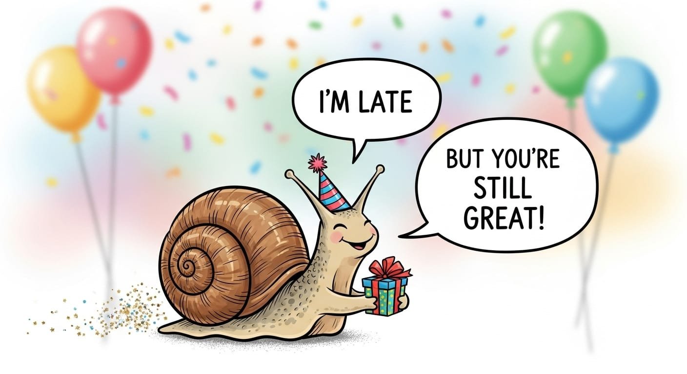 late birthday wishes