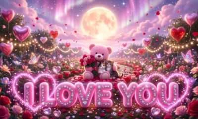 Romantic I Love You Teddy Bear Image