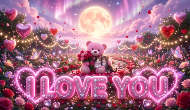 Romantic I Love You Teddy Bear Image