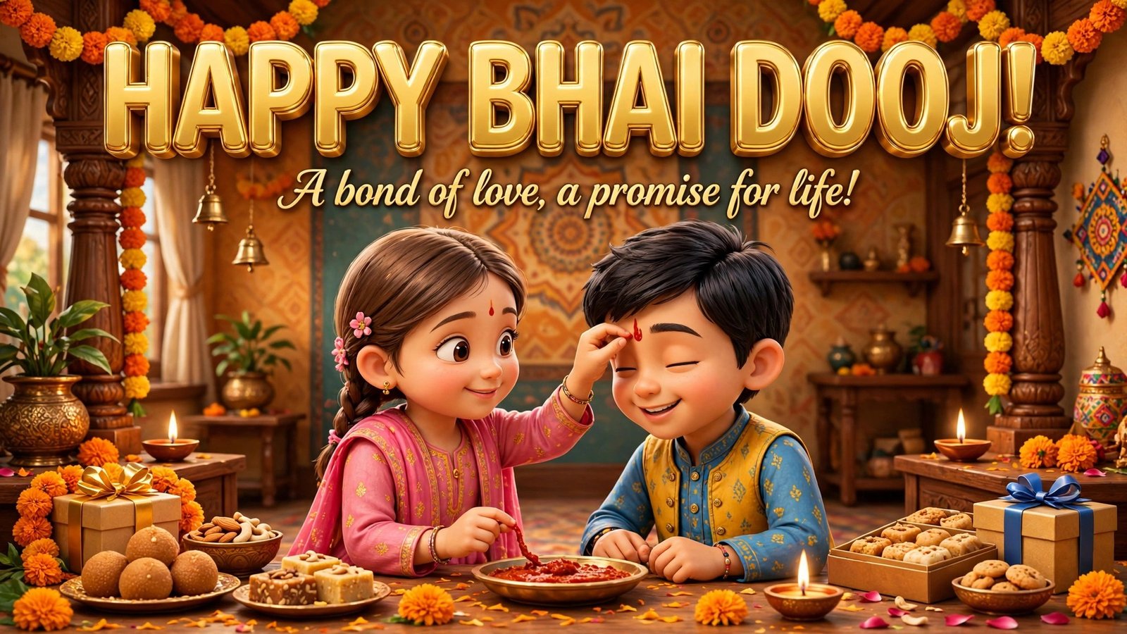 Happy Bhai Dooj image — A bond of love, a promise for life