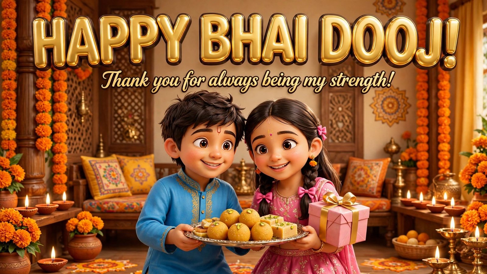 Happy Bhai Dooj image — Thank you for always being my strength