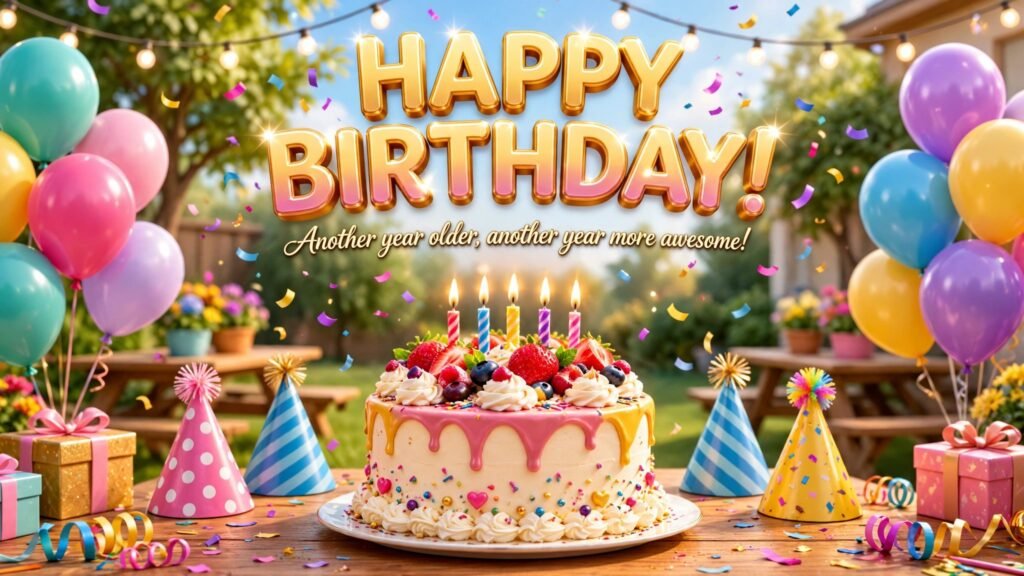 Funny Happy Birthday image — Another year older another year more awesome