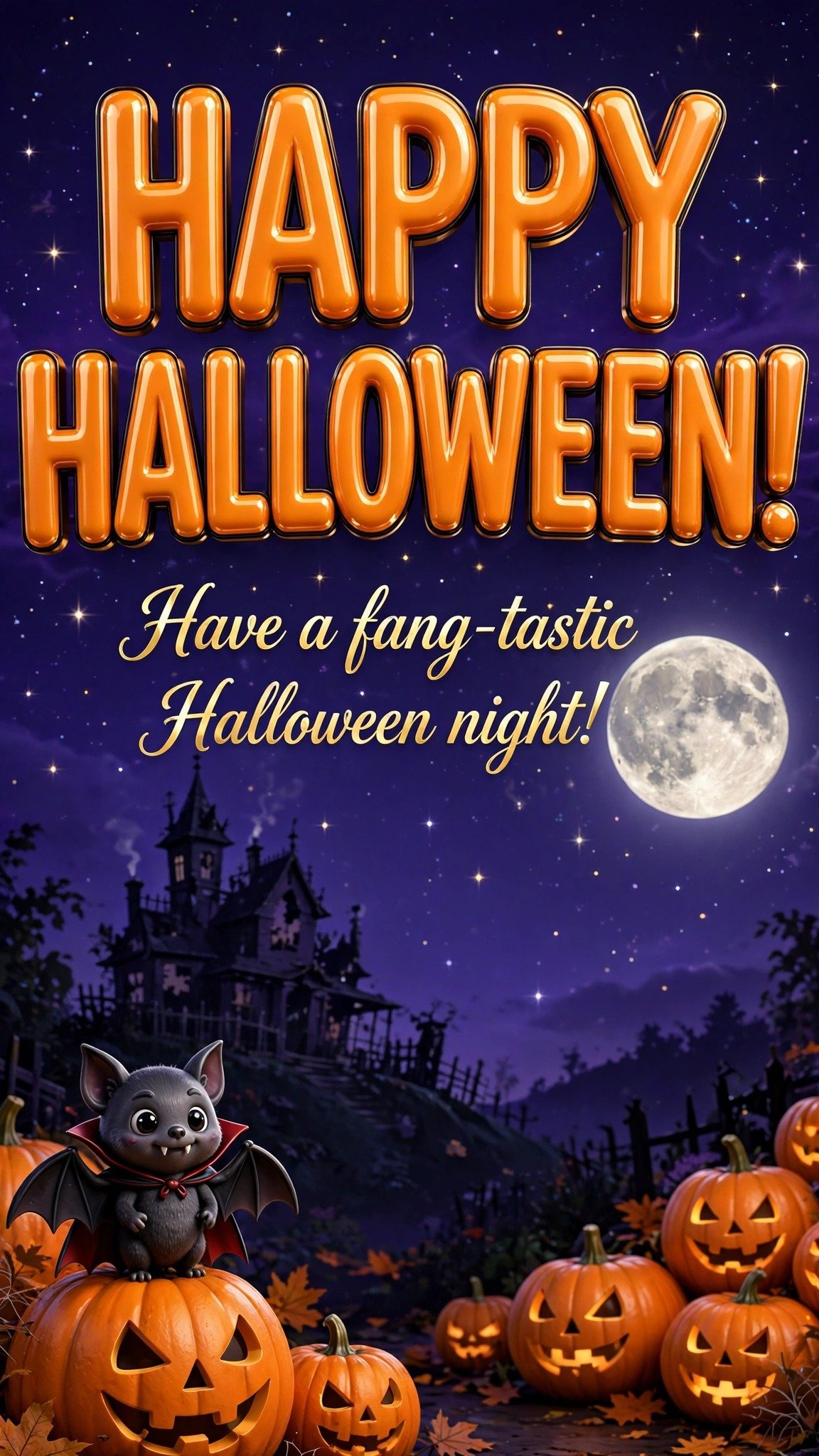 Happy Halloween vertical image — Have a fang-tastic Halloween night
