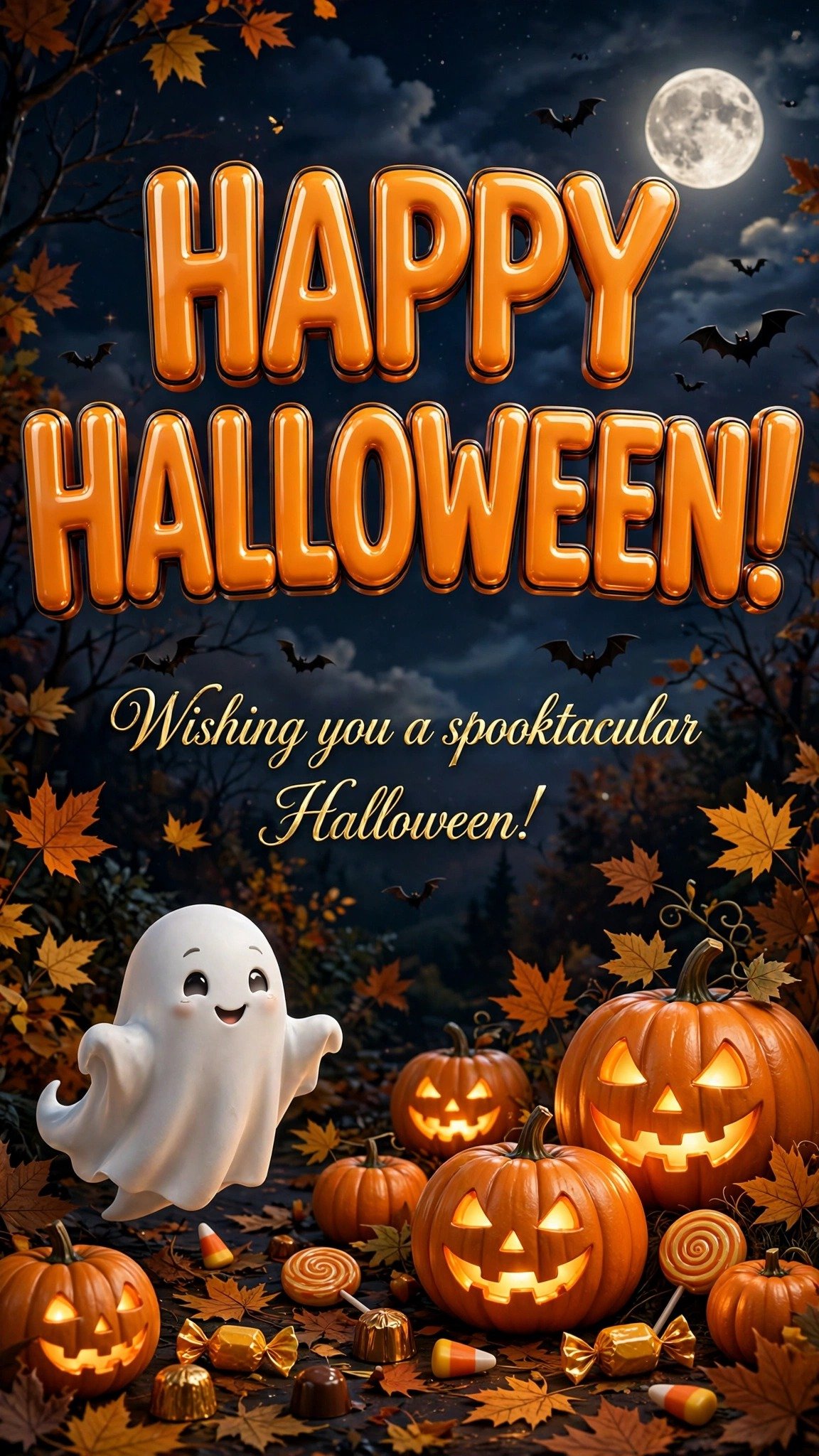 Happy Halloween vertical image — Wishing you a spooktacular Halloween