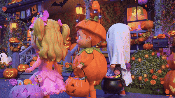 Trick or treat kids Halloween GIF